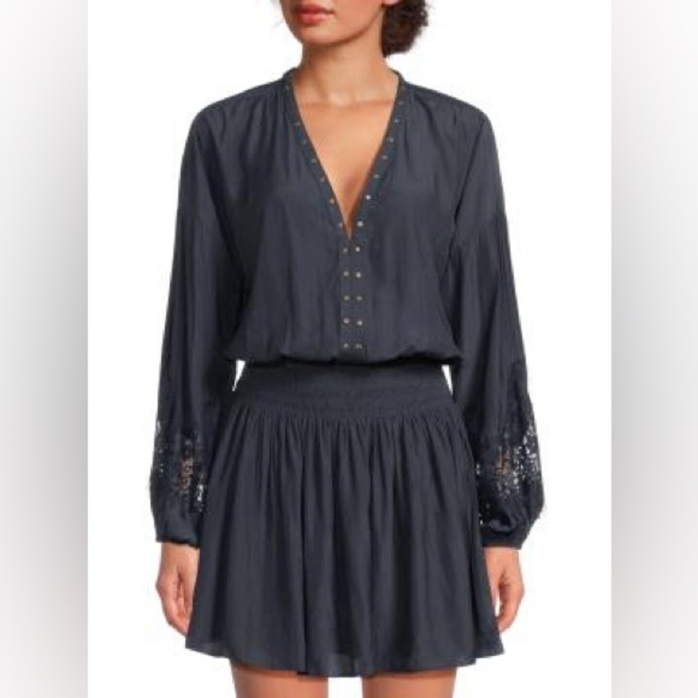 Vaira Lace Smocked Mini Dress